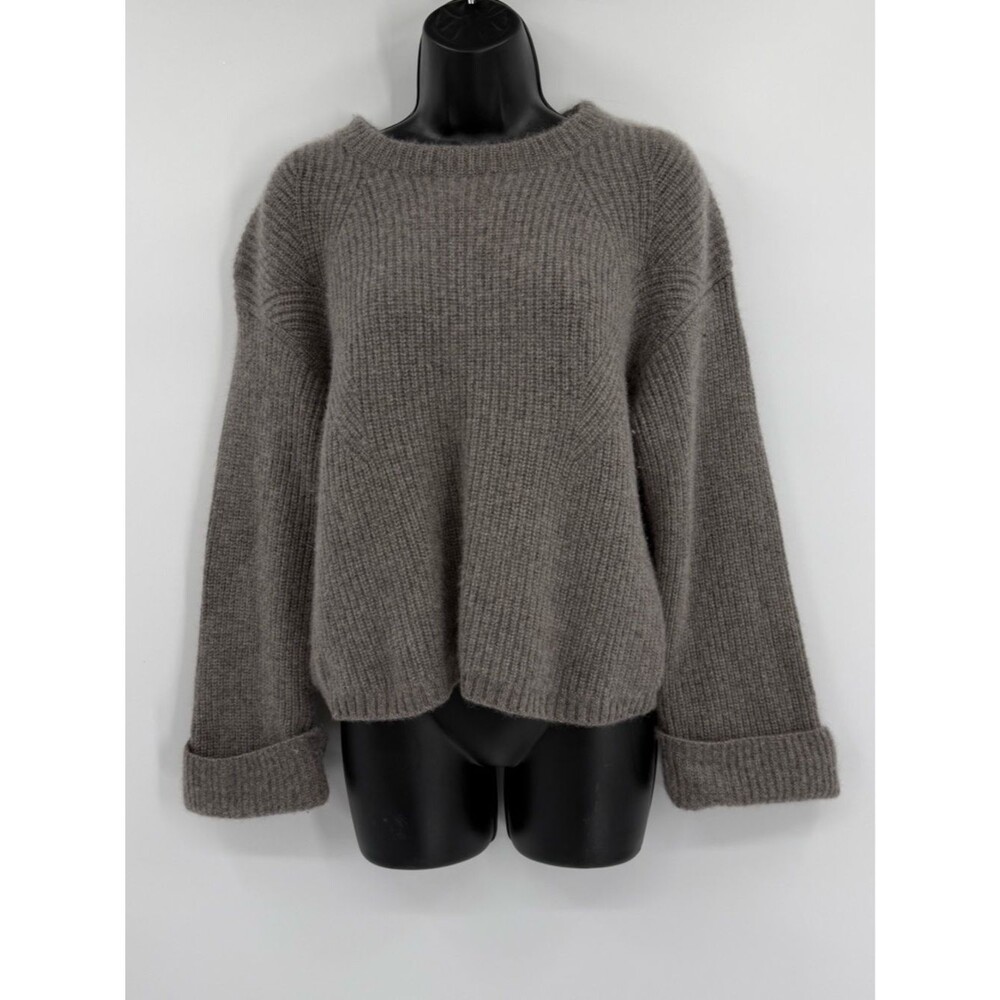 Saks Fifth Avenue Cashmere Crew Neck Sweater | Grey | Large